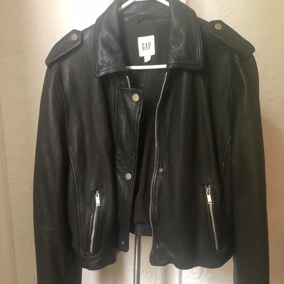 Black Leather Jacket Gap - Picture 1 of 4